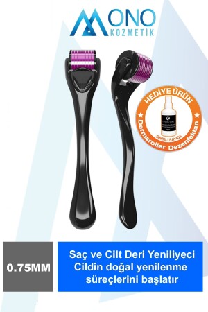 Dermaroller Titanium Tip 540 Nadelkamm 0. 75 mm – Monoroller-Massagegerät zur Erneuerung von Haaren, Haut und Haut, Körper - 1