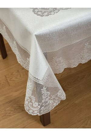 Dertsiz Tül Masa Örtüsü Şık Tasarım Dantelli 160x220 - Madame Clean Home