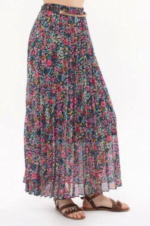 Desenli Beli Lastikli Astarlı Piliseli Şifon Etek Qys TYC00825522942 - sehatex