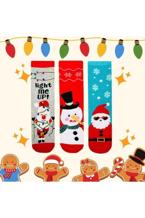 Desenli Çorap Renkli Çorap 4'lü Set Kadın Ve Erkek Çorap Kaliteli Çorap SS-Christmas2023 - 5