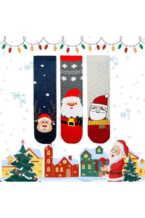 Desenli Çorap Renkli Çorap 4'lü Set Kadın Ve Erkek Çorap Kaliteli Çorap SS-Christmas2023 - 6