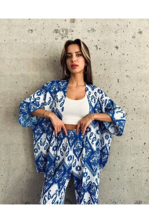 Desenli Ikili Kimono Takım ( Rahat Kalıp ) - Lamifustore