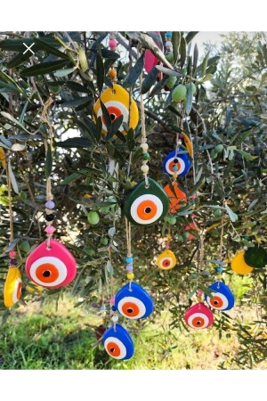 Design 10 Stück handgefertigte Evil Eye Perlen Garten-Balkon-Wand-Ornament – ​​dekorativer Haus-Baum-Hotel-Ornament - 2