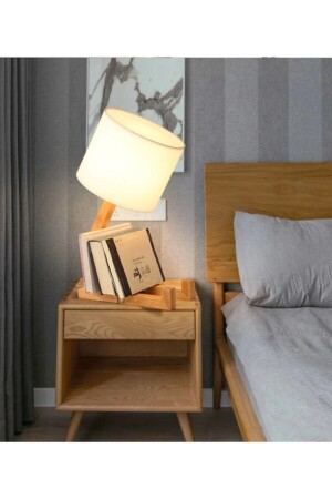 Design Holzmann Tischlampe Lampenschirm Nachtlicht mit Bücherregal HOLZ ADAM01 - 3