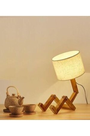 Design Holzmann Tischlampe Lampenschirm Nachtlicht mit Bücherregal HOLZ ADAM01 - 7