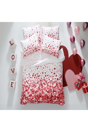 Desire Ranforce Doppelbett-Bettbezug-Set, Rot (VALENTINSTAG) 000000001000044988 - 2