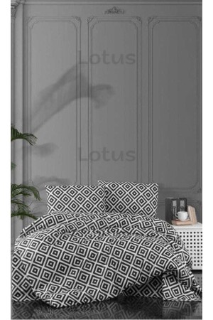 Diagonales Doppelbett-Bettbezug-Set aus Baumwolle TYC00624777767 - 2