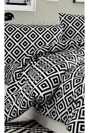 Diagonales Doppelbett-Bettbezug-Set aus Baumwolle TYC00624777767 - 4