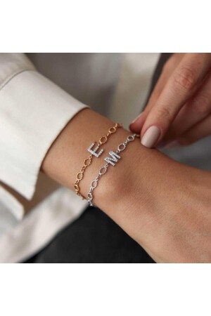 Diamant-Buchstabenarmband mit gedrehtem Ring - 3