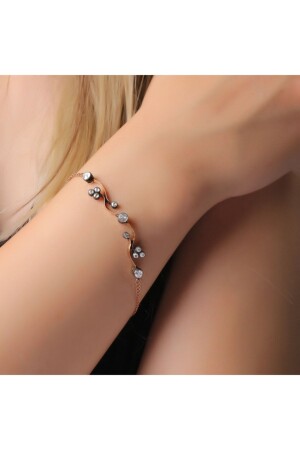 Diamant-Wellenmodell-Armband aus Roségold - 2