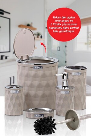 Diamond Mink Chrome Click Cover Set mit 5 Badezimmersets - 4