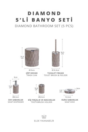 Diamond Mink Chrome Click Cover Set mit 5 Badezimmersets - 6