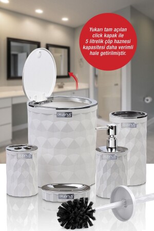 Diamond White Chrome Click Cover Set mit 5 Badezimmersets - 4