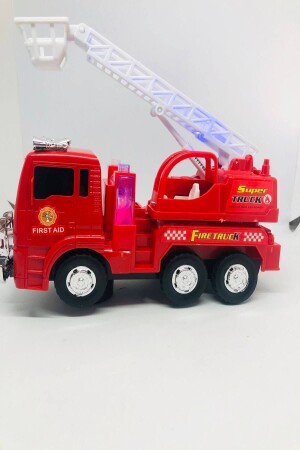 Die batteriebetriebene Spielzeug-Feuerwehrauto-Leiter mit Geräuschen und Licht ist beweglich und schaltet sich bei Betätigung von selbst ein D:1 hgf7ytrfgf - 1
