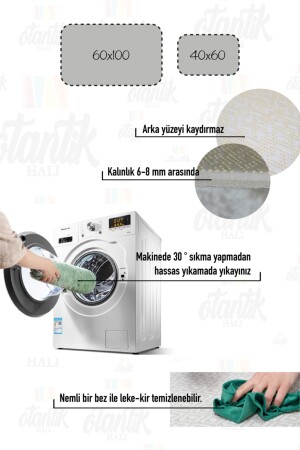 Digital bedruckte, rutschfeste Unterseite, süßes Kätzchen, Badematte, Doppel-Toilettenset (40 x 60) (60 x 100)-p21, Mat-White20-DarkGrey21 - 9