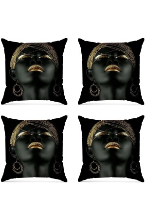 Digital bedruckter dekorativer 4-teiliger Kissenbezug „Black Girl“ 4AYD68 - 2