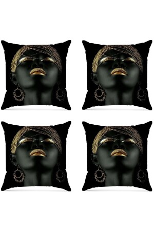Digital bedruckter dekorativer 4-teiliger Kissenbezug „Black Girl“ 4AYD68 - 1