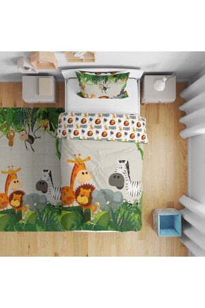 Digital bedrucktes Einzelbettbezug-Set für Kinderzimmer ohne Laken, 160 x 220 cm, Modell 0090 - 2