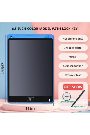 Digitales Schreibbrett mit Stift, Bilder, Notizen, Zeichnungen, leichtes, schlankes Schreibtablett, LCD 8. 5 Zoll - 7