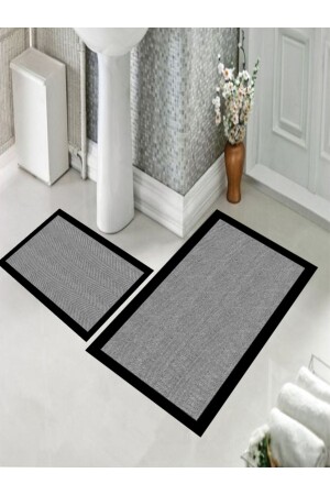 Dijital Baskı Kaymaz Taban Yıkanabilir 2'li Banyo Ve Klozet Takımı 60x100 - 50x60 HLÖ-4 - 1