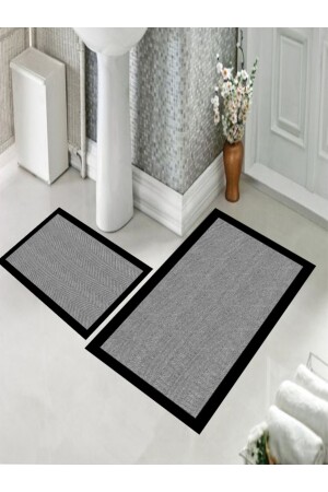 Dijital Baskı Kaymaz Taban Yıkanabilir 2'li Banyo Ve Klozet Takımı 60x100 - 50x60 HLÖ-4 - 2