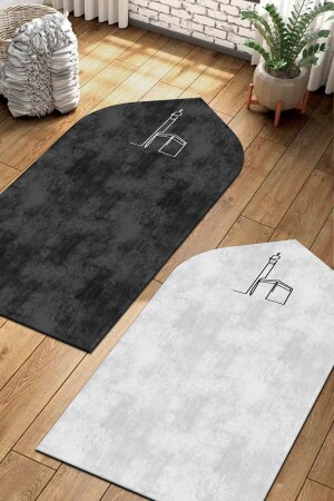Dijital Baskı Seccade- Çift Seccadesi- Kabe Desenli Seccade- Prayer Mat - Pinkie Home
