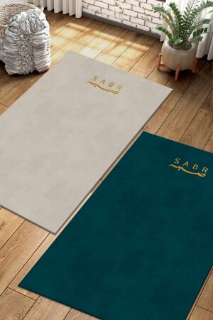 Dijital Baskı Seccade- Sabr Çift Seccadesi- Minimalist Desenli Seccade- Prayer Mat- Çeyizlik Seccade - 2