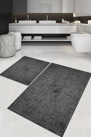 Digital bedrucktes, maschinenwaschbares 2-teiliges Badezimmerset (60 x 100/40 x 60) – WLLY1810 TYCN70UZDN168666141720106 - WOOLLY HOME COLLECTİON