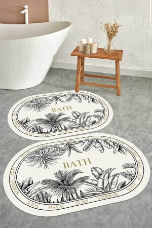 MNZ-Digital غير المنزلق قابل للغسل الأسود الأبيض النباتي المزدوج حمام المطبخ الموضة الموضة الموضة الموضة الموضة الموضة - Decomia Home