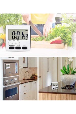 Dijital zamanlayıcı geri sayım saati mutfak saati timer geri sayım kronometre mini saat - 2