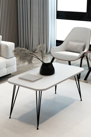 طاولة قهوة MNZ مستطيل طاولة قهوة أوعية الحافة الديكورية طاولة قهوة طاولة قهوة حبل معدني ساق خشبية طاولة قهوة حبل قدم M1 - Modalanka