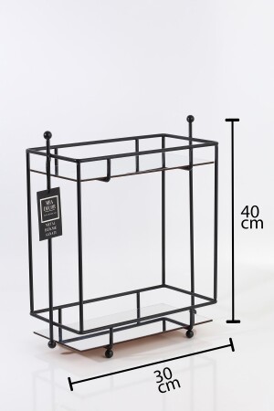 Dikdörtgen Siyah Aynalı Kahve Yanı Sunumluk Hediyelik Dekorasyon Ikramlık Organizer Mdf Ahşap 40cm PSTSHYGLD - 4