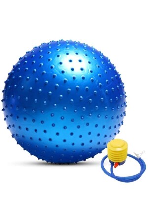 Dikenli Jimnastik Topu 65 cm Mavi+ Pompa - 1