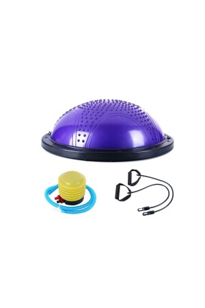 Dikenli Masaj Nokta Bosu Ball, Denge Yarım Pilates & Yoga Topu Mor TUS1152 - 1