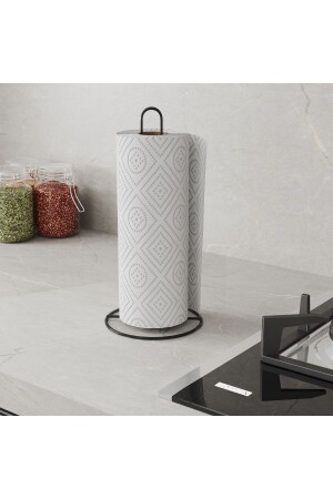 Dikey Havluluk Dikey Havlu Rafı Kağıt Havlu Rafı Rulo Havluluk Rulo Peçetelik Siyah - Emkatex
