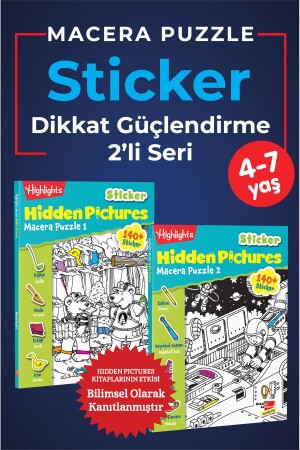 Dikkat Güçlendirme Sticker Hidden Pictures - Macera Puzzle 2'li Seri - 1