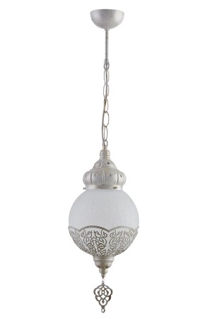 Dilan Ottoman Authentic Cream Color White Glass Pendant Lamp Living Room - Kitchen - Bedroom Single Kronleuchter dilankremtekli - 3