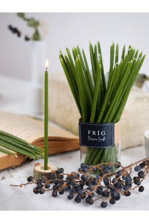 منز - حفل النية طقوسية شمعة شمع النحل 50 قطعة رقيقة رقيقة 20 سم ارتفاع 4-5 مم قطر BLM326 - FRİG LAVANTA TASARIM HEDİYELİK