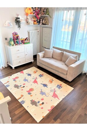 Dino Road faltbare doppelseitige Spielmatte 150 x 200 x 1 cm - 3