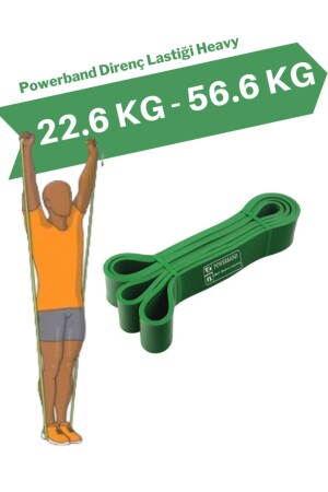 Direnç Lastiği Direnç Bandı Ve Egzersiz Bandı Yeşil Heavy Sert - 1