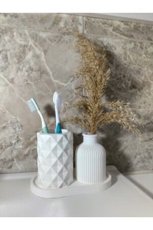 Diş fırçalığı, Vazo, Tabak seti, Banyo seti Dekoratif ürün ROLLOR904 - 3