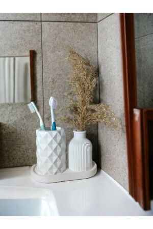 Diş fırçalığı, Vazo, Tabak seti, Banyo seti Dekoratif ürün ROLLOR904 - 4