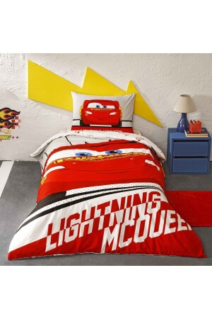 Disney Cars Lightning Pamuk Tek Kişilik Nevresim Takımı Lastikli 160 Cm X 220 Cm 90557 - 2