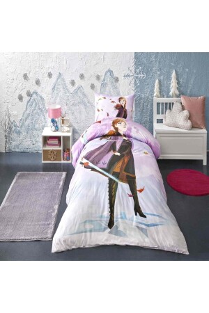 Disney Frozen Breezy Baumwoll-Einzelbettbezug-Set mit gemustertem Gummizug auf beiden Seiten, 160 cm x 220 cm, 90558 - 5