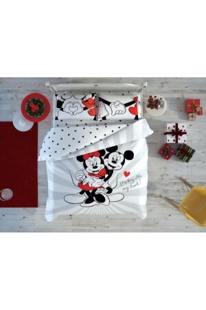 Disney Minnie Mickey Love Day Doppel-Bettbezug-Set, Valentinstag-Bettbezug-Set 8682475040600 - 2