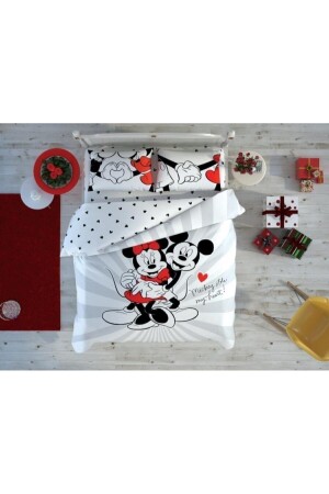 Disney Minnie Mickey Love Day Doppel-Bettbezug-Set, Valentinstag-Bettbezug-Set 8682475040600 - 4