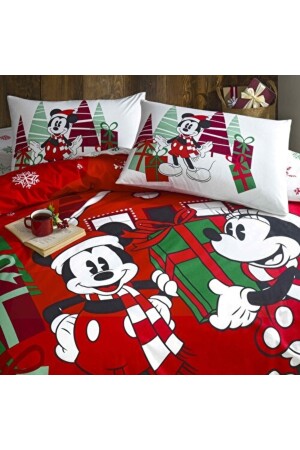 Disney Minnie&mickey Christmas Pamuk Çift Kişilik Nevresim Takımı 000000001000044784 - 5