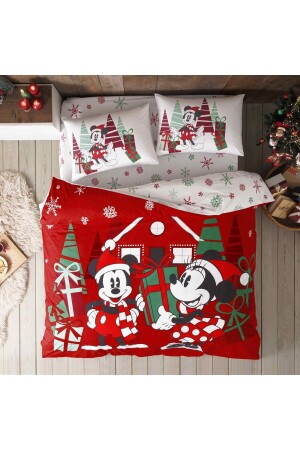 Disney Minnie&mickey Christmas Pamuk Çift Kişilik Nevresim Takımı 90417 - 7