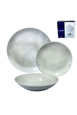 Diwali Granite Marbre 18-teiliges Tafelservice und Set für 6 Personen. MADAME LUDA HOME-KOLLEKTION - 8