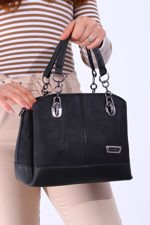 Dm-803 Nubuck Wallet Kombination Damenhandtasche und Umhängetasche Schwarz 22KBYH0156 - 3